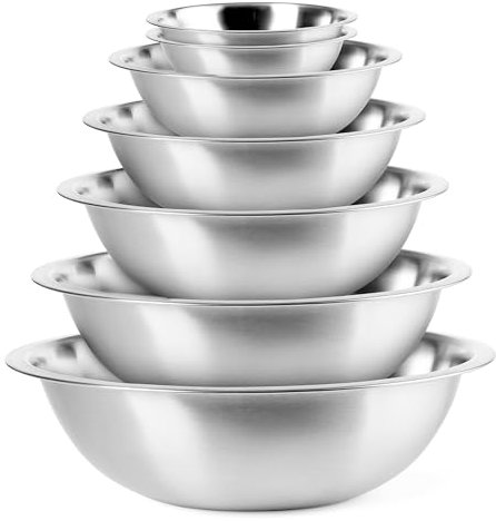 EHOMEA2Z Mixing Bowls Metal Stainless Steel,Kitchen Nesting Bowls for Space Saving Storage Gadgets, Baking, Cooking, Breader Bowl, Polished Mirror