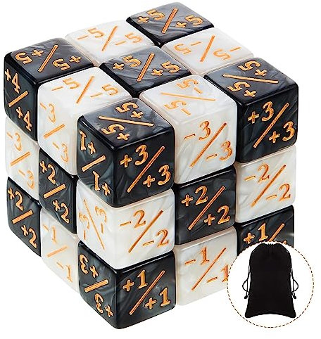 MsTeco 24 Stück Würfel Zähler Token Würfel Loyalität Würfel D6 Würfel Magic The Gathering Würfel MTG Zubehör mit Aufbewahrungsbeuteln für Alle Arten von Tischspielen, Partys, Familienfeiern, (dés)
