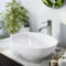 EMKE Waschbecken Aufsatzwaschbecken Oval, Hängewaschbecken für Badezimmer Gäste WC 35 x 27 x 11 cm, Waschbecken Oval Klein Waschbecken Bad Keramikwaschbecken Waschtisch Weiß