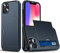 Draamvol for iPhone 13 Case with Card Holder Slots Dual Layer Armor Shockproof Wallet Slim Fit Case Hard PU Back Soft TPU Inner Bumper Cover for iPhone 13 Phone Case,Blue