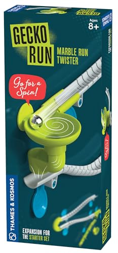 Gecko Run Kugelbahn Twister Erweiterungspaket von Thames & Kosmos - Extra-Stunt für vertikale Kugelbahn Starterset; schnelles, sauberes Setup mit rückstandsfreien Nano-Klebepads für stundenlanges