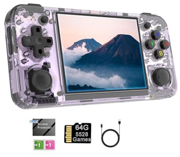 RG35XX H Retro Handheld Game Console 3.5 Inch IPS Screen Linux OS Built-in 64G TF Retro Video Games Consoles Portable Pocket Video Player 5500+ Games (Translucent Purple)