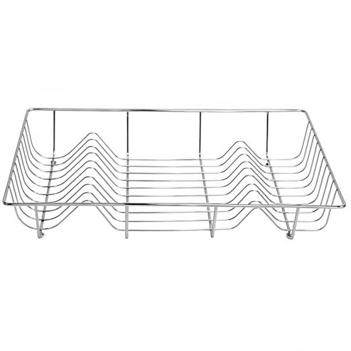 Beaugec Flat Dish Drainer - Large Chrome Wire Drainer - Heavy Duty Economy Storage Rack for Kitchen Plates, Cups, Bowls, Trays and Glass, 48 x 33 x 8.9 cm (Chrome)