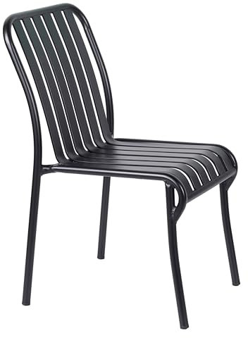 Oviala Design Terrassenstuhl aus schwarzem Aluminium
