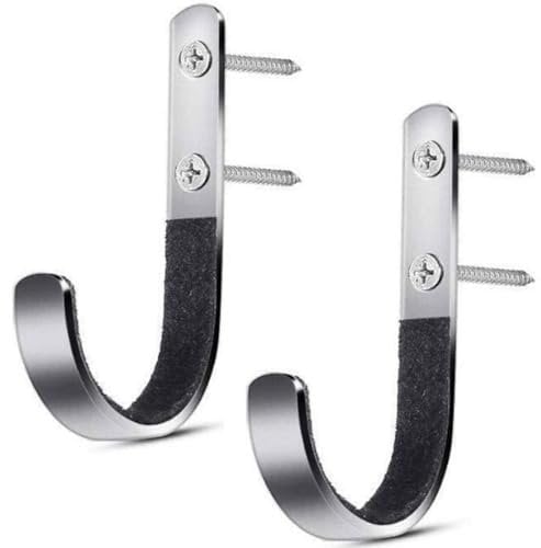 RALSPEC 2 x Padded Rifle Wall Mounting Hooks Gun Rack Cabinet Hanging Mounts Guns Rifles Shotgun Display Holder Silver Metal