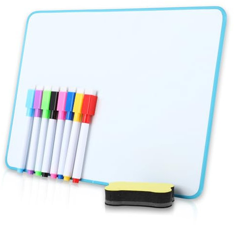 Wenrescry Lavagna Bianca Cancellabile a Secco A4, Doppia Faccia, Portatile con 8 Pennarelli Colorati e Gomma Incorporata, Perfetta per Ufficio e Scuola, Pianificazione Settimanale