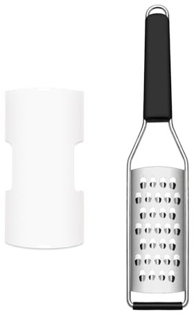 Cambom Cheese Grater Vegetable Shredder & Citrus Zester Lemon Zester for Parmesan Cheese, Vegetables, Zucchini, Nutmeg, Chocolate, Lemons, Hand Held Shredder Graters Stainless Steel Extra Coarse Blade