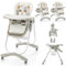 COSTWAY Hochstuhl Baby klappbar, Babystuhl mit Liegefunktion, Rädern & Doppeltablett, Aufbewahrungstasche, Kinderhochstuhl mit verstellbarer Höhe, Fußstütze & Rückenlehne für 6–36 Monate (Weiß)