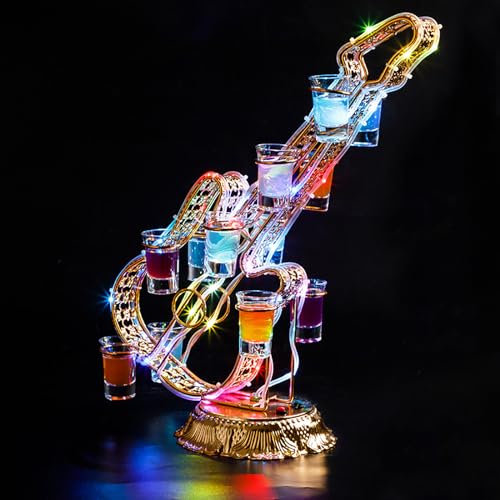 LED Light-emitting Cocktail Stand, 7-color Wine Glass Display Stand with 12 Wine Glasses, 12-hour Battery Life, Suitable for Bars, Nightclubs, Clubs, Private Parties, Etc.