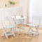 TAO ONE Bistroset 3-Teilig, Balkonset 2 Stühle 1 Tisch, Balkonmöbel Klappbar, für den Innen- und Außenbereich mit Rückenlehne, Klappbares Terrassenmöbel-Set für Balkon,Garten, Schwimmbad, Weiß