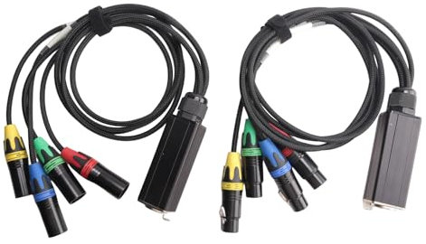 Junterone 1 Paire D'Adaptateur XLR vers Ethernet XLR vers RJ45, Extension de Réseau, Scène Multi-Réseau à 3 Broches, Câble XLR Mâle et, Scène Audio RJ45