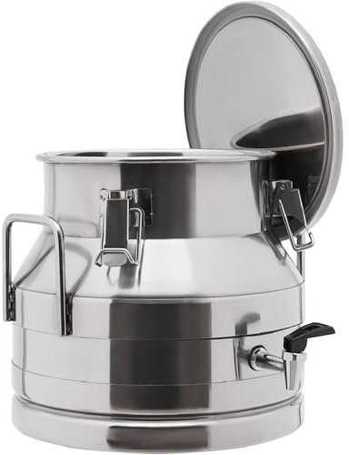 GUUFUFA Bidón de Leche de Acero Inoxidable de 12 l/3,17 galones: Jarra de Leche Resistente, balde para Leche, balde para Vino, balde,contenedor de líquido de Acero Inoxidable Almacenamiento