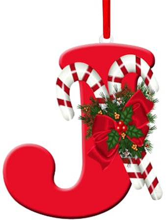 26 Letters Christmas Ornament New Christmas Acrylic Baby Egg Decoration Hanging Pendant Personalised Christmas Tree Ornaments Novelty Baubles For Xmas Tree Party Merry Xmas (11-J, One Size)