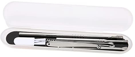 Ohrenschmalz-Entferner-Set aus Edelstahl mit Tragetasche, Ohrlöffel Zur Ohrenreinigung, Einfacher Transport für Familie und Reisen