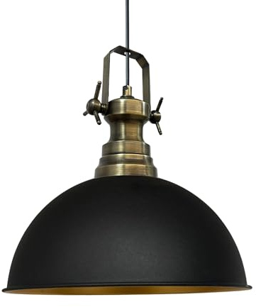 bamyum Lipeo-Marine Küchenlampe Hängend 40 cm, Esstischlampe, Pendelleuchte Küche Metall E27 Esstischlampe Hängelampe Wohnzimmer Pendellampe Hängeleuchte Lampe Schlafzimmer Hängelampe Schwarz