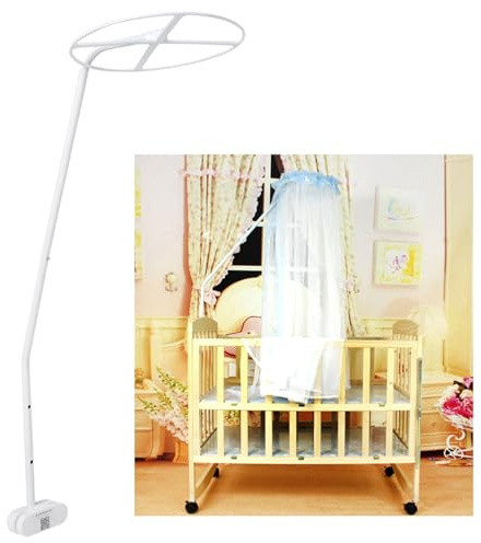 Brrnoo Verstellbarer Krippennetzhalter für Babybett mit Himmelstange und Abnehmbarer Halterung, einfach anpassbar an Krippennetze