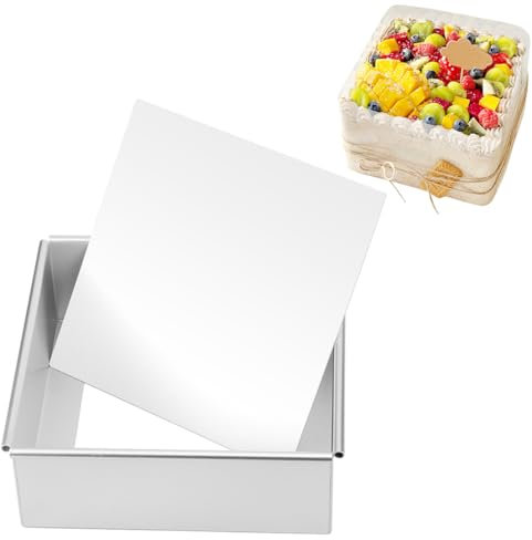 Gohytal Quadratische Backformen, Tiefe Backblech 8 zoll Mousse-Kuchenform aus Aluminium mit Antihaftbeschichtung Kuchenform Eckig für Eckig Tortenzubereitung Toast Brote Backen Schichttorten für Party