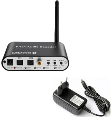 Bamberg Digitaler 5.1-Audio-Decoder, DTS/AC3-Audio-Konverter, LPCM-Zu-5.1-Analog-Sound-Audio-Adapter, Verstärker, Einfache Installation, Einfache Bedienung (B), EU-Stecker