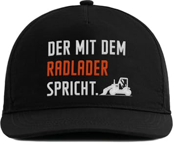 tshirtladen Cap Der mit dem Radlader spricht. - Lustige Bauarbeiter Cap mit Stick | Geschenk für Maschinisten & Handwerker | Radlader Snapback Mütze Herren | Cappy mit Spruch für den Baualltag