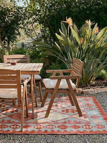 RugVista Saga Kilim In & Outdoor-Teppich, Rechteckig, 160 x 230 cm | Kelim, Kelim Modern, Mittlerer Stapel, Nur Handwäsche, Oeko-Tex 100, UV-beständig, Patio