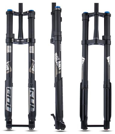 Fourche à suspension inversée pour VTT 26, 27,5 et 29 pouces, fourche avant universelle 1-1/8, frein à disque, débattement 160 mm, double couronne, axe traversant DH 15 x 110 mm, réglage de l'am