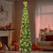 Árbol de Navidad artificial con iluminación, desprendible, en espiral, 150 cm, árbol de Navidad decorado con iluminación, para el hogar, cocina, comedor (A)