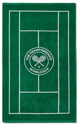 Wimbledon Championship Tennis Court Towel | Quick Dry | 70cm x 133cm | Official 2025 Tennis Championships Merchandise | Green