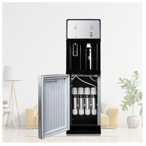 DECAKE Fontaine à Eau sans Bouteille avec Filtre à Eau en 4 étapes, Membrane de pré-Filtration et Post-Filtration au Charbon Actif, en Coton PP, 3 réglages de température (A)