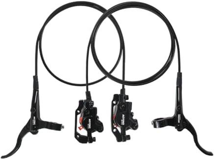 AEYINO Juego de frenos de disco hidráulicos de MTB, delantero 800 mm, trasero 1500 mm, juego de frenos de aleación de aluminio, pinzas de freno de 2 pistones con adaptador universal is/PM, disco de