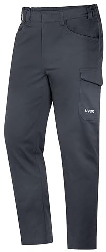 Uvex Herren-Arbeitshose, Cargo-Bundhose, Elastische Arbeitshose, Ergonomische Passform, Hose mit zahlreichen Taschen, 65% recyceltes Polyester-Baumwollgemisch, Industriell waschbare Arbeitskleidung