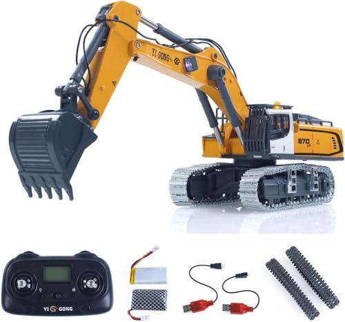 Escavatore a catena radiocomandato K970, scala 1:50, RC Hobby RC, macchina da costruzione telecomandata, pala in metallo, luci e suoni
