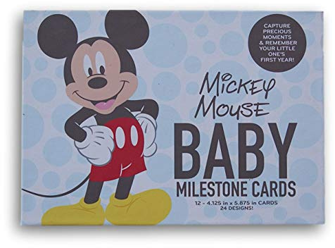 Disney Baby-Jungen Justice League Monthly Milestone Stickers Or Cards, Photo Prop Sticker Babyausstattung, Micky Maus, Einheitsgröße