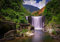 decomonkey Fototapete Wasserfall Natur 400x280 cm XL Tapete Fototapeten Vlies Tapeten Vliestapete Wandtapete moderne Wandbild Wand Schlafzimmer Wohnzimmer Landschaft Berge