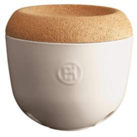 Emile Henry EH348763 Garlic Jar, Ceramic, 14.6 x 14.6 x 13.4 cm, Ceramic, Slate, 14,6 x 14,6 x 13,4 cm