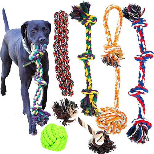 Youngever 6er Pack Hundeseilspielzeug Set für Welpe Hunde, Welpen Kauspielzeug Zahnen Spielzeug Hund Seil Kauspielzeug für mittlere bis große Hunde
