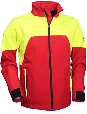 Forest Fighter Start-Up Forstjacke by Francital - Forst-Softshelljacke - Waldjacke - Arbeitsjacke rot-gelb oder schwarz-gelb (L, Rot)