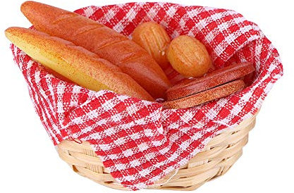 Accessori per Case delle Bambole in Miniatura, Cesto per Pane in Scala 1/12 Mobili per Case delle Bambole Barbie Cucina Forniture per Esterni, 2,2 x 1,6 x 1,2 Pollici