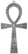 NileCart 17,8 cm großes ägyptisches Ankh-Kreuz aus Metall, hergestellt in Ägypten mit antiken ägyptischen Hieroglyphen Symbolen auf beiden Seiten (Antik-Silberton).