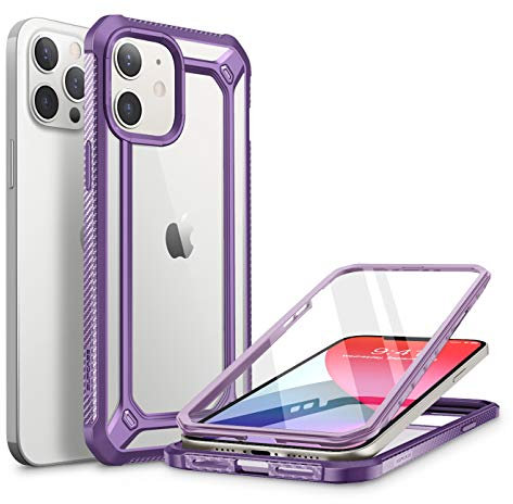 SUPCASE Unicorn Beetle EXO Pro Series Case for iPhone 12 / iPhone 12 Pro (2020 Release) 6.1 Inch, with Built-in Screen Protector Premium Hybrid Protective Clear Bumper Case (Purple)