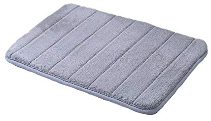 HONGBI Memory Foam Badematte rutschfest Verdicken Hochflor Badteppiche mit Wasserabsorbierenden Waschbar Badezimmerteppich Weich Teppich für Badezimmer, Küche Grau 60x90CM
