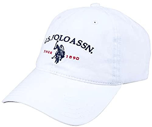 Concept One Unisex-Erwachsene Mens Adjustable Cotton Baseball Cap Dad Hat with Curved Brim and Embroidered Polo Horse Logo Papa-Hut, Weiss/opulenter Garten, Einheitsgröße