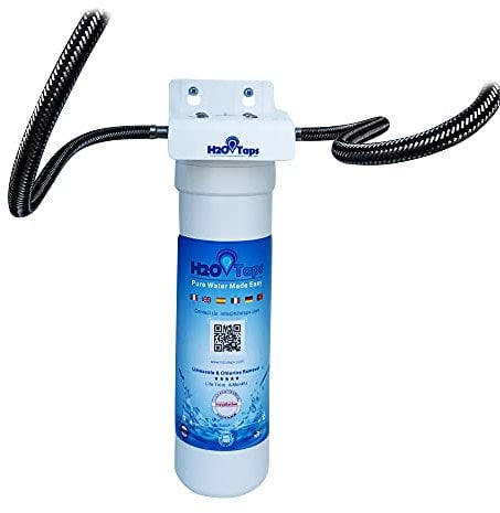 H2O Taps Filtre à eau sous évier, Purificateur d'eau, système de filtration, réduit le calcaire, le plomb, le chlore, les métaux - Kit complet facile à installer
