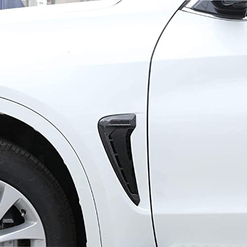 AUTO-spro ABS Kunststoff X-Drive Shark Kiemen Seitendekoration Kotflügel Lüftungsgitter Abdeckung für X5 F15 X5M F85 2014–2018 (Carbon Black X5M)