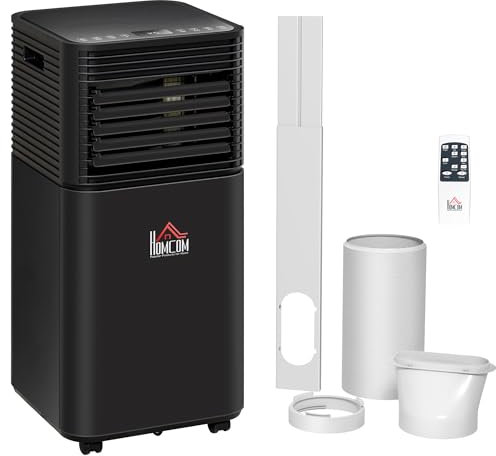 HOMCOM Portable Air Conditioner 5000 BTU, 4-in-1 Cooling, Fan, Dehumidifier & Sleep Mode, Mobile Air Conditioning Unit with Remote Control, 24H Timer, Window Mount Kit for Rooms up to 18㎡