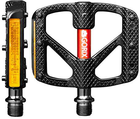 GORIX Bike Flat Pedals Wide Lightweight mit Reflector Road Mountain MTB Fahrrad (GX-FY610)