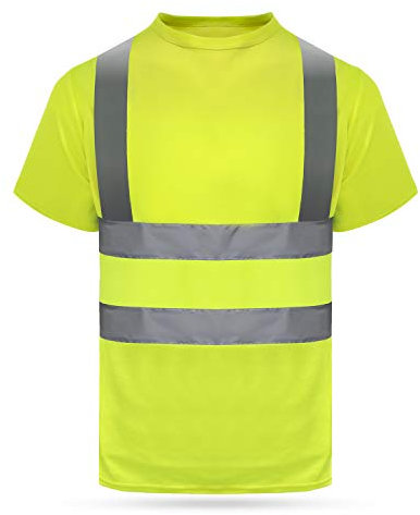 HYCOPROT Warnschutz T-Shirt Warnweste Reflektierend Warnweste Atmungsaktiv Leicht Kurzarmshirt Kurzarm Arbeitskleidung Sichtbarkeit Hemden