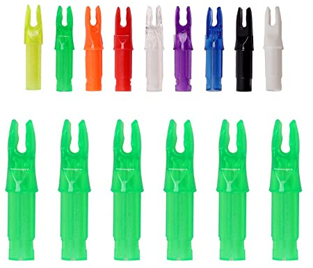 SOPOGER 50 Packs Archery Arrows Nocks - Arrow Inserts for Carbon Arrows .244/6.20mm Plastic Arrow Nocks for DIY Hunting Shooting (Green)
