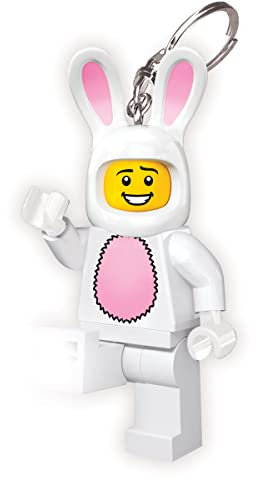 LEGO Iconic Bunny Suit Guy Keychain Light - Figura alta 3 pollici (KE73H), bianco