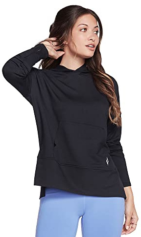 Skechers Damen Skechluxe Erholsam Langarm Kapuzenpullover, X-Groß, Schwarz
