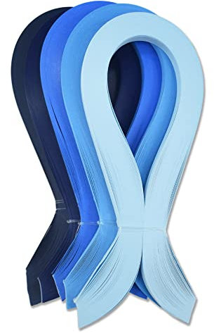 CrafTreat Blaue Quilling-Papierstreifen für Bastelarbeiten – 500 Quilling-Streifen 3 mm – Papier-Quilling zum Dekorieren von Karten, Geschenktüten, Bilderrahmen und Scrapbooking